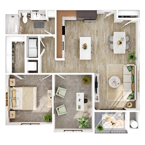 A series of images showing different room layouts.